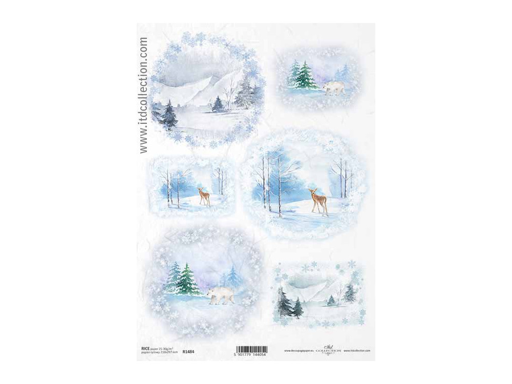 Papier do decoupage A4 - ITD Collection - ryżowy, R1484