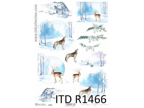 Papier do decoupage A4 - ITD Collection - ryżowy, R1466