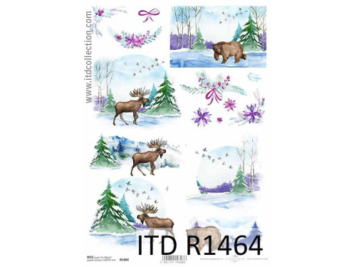 Decoupage paper A4 - ITD Collection - rice, R1464