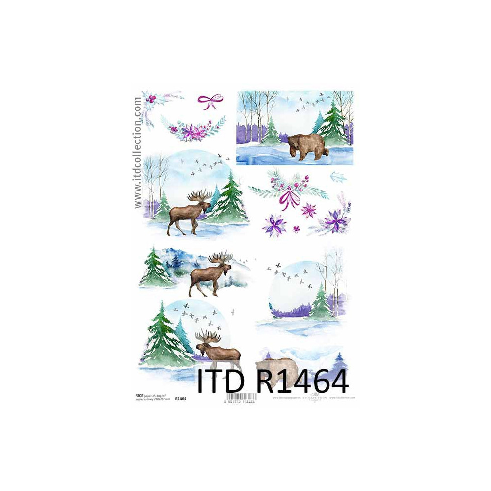 Papier do decoupage A4 - ITD Collection- ryżowy, R1464