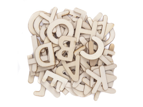 Wooden shapes Letters, 100 pcs