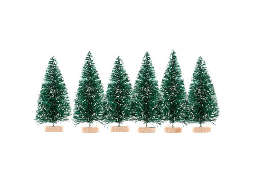 Decorative Christmas trees - green, 6 pcs.