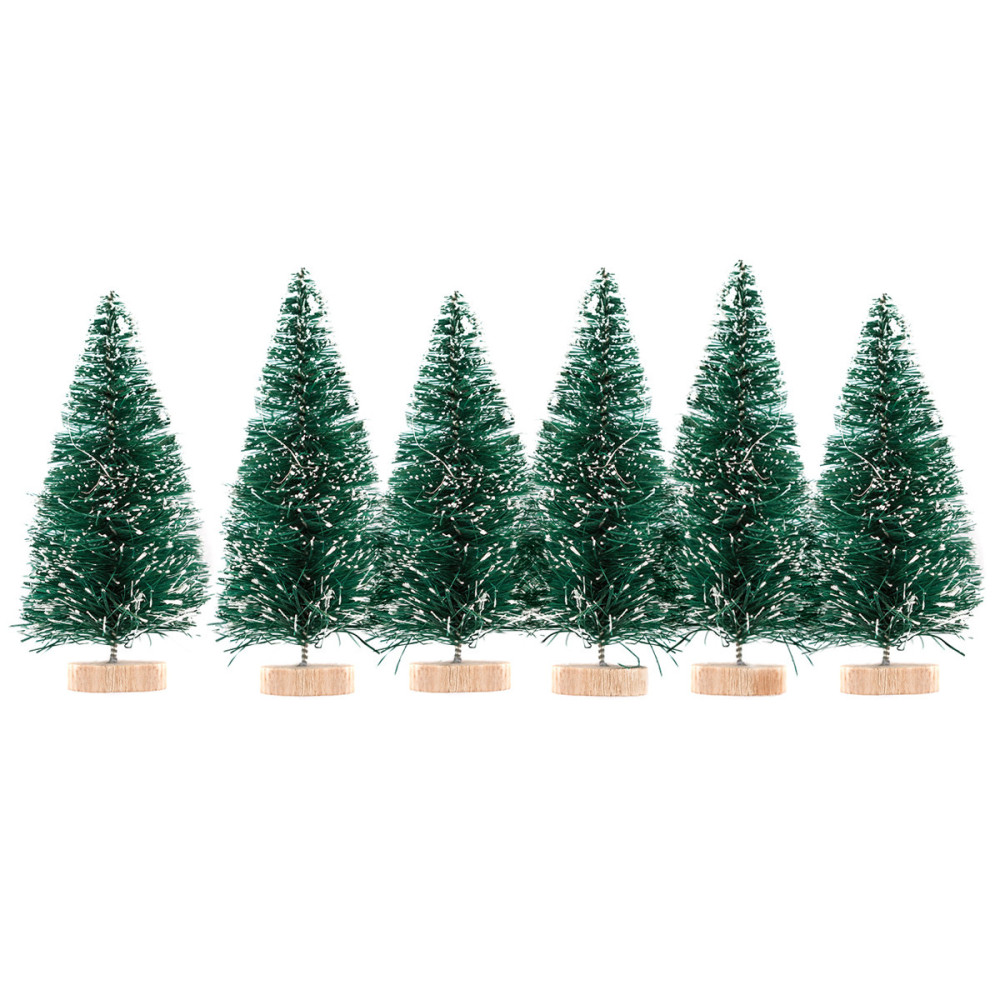 Decorative Christmas trees - green, 6 pcs.