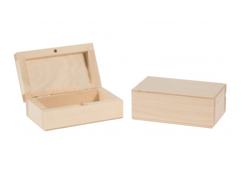 Drewniane pudełko, kasetka - 10 x 6 x 3,7 cm