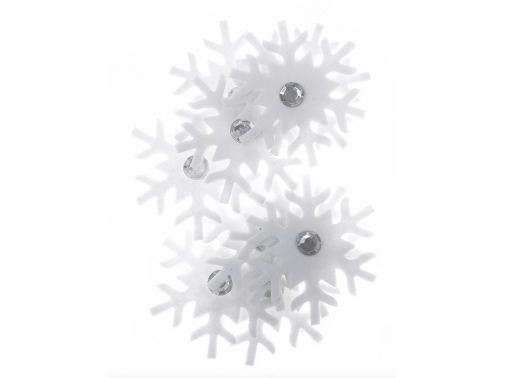 3D felt stickers - Snowflakes, 10 pcs