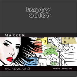 Blok do markerów 20 x 20 cm - Happy Color - 100 g, 25 ark.