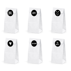 Treat bags, white, 6 pcs