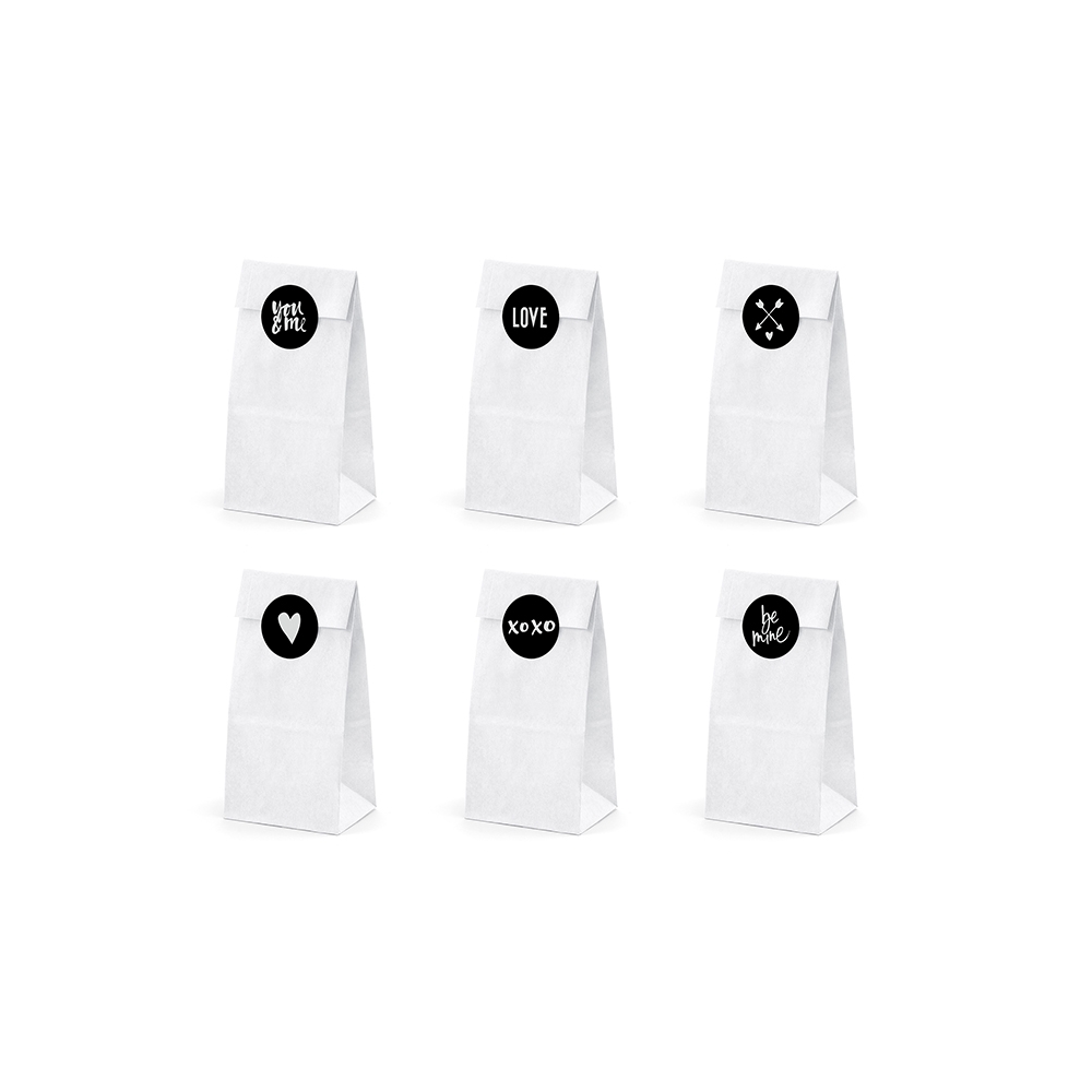 Treat bags, white, 6 pcs