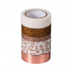 Decorative washi tapes - Heyda - copper, rosegold