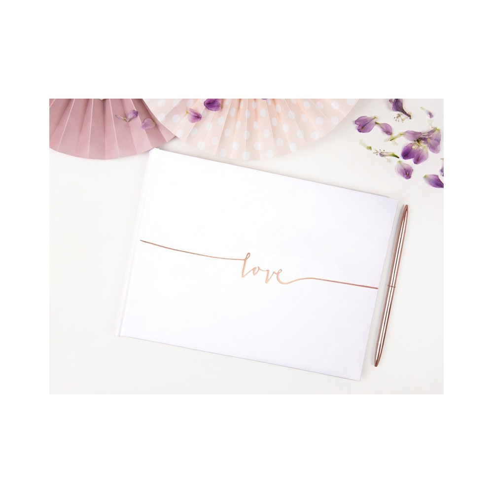 Guest book Love - rose gold, 18,5 x 24 cm, 22 sheets