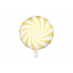 Balon foliowy Cukierek - jasnożółty, 35 cm