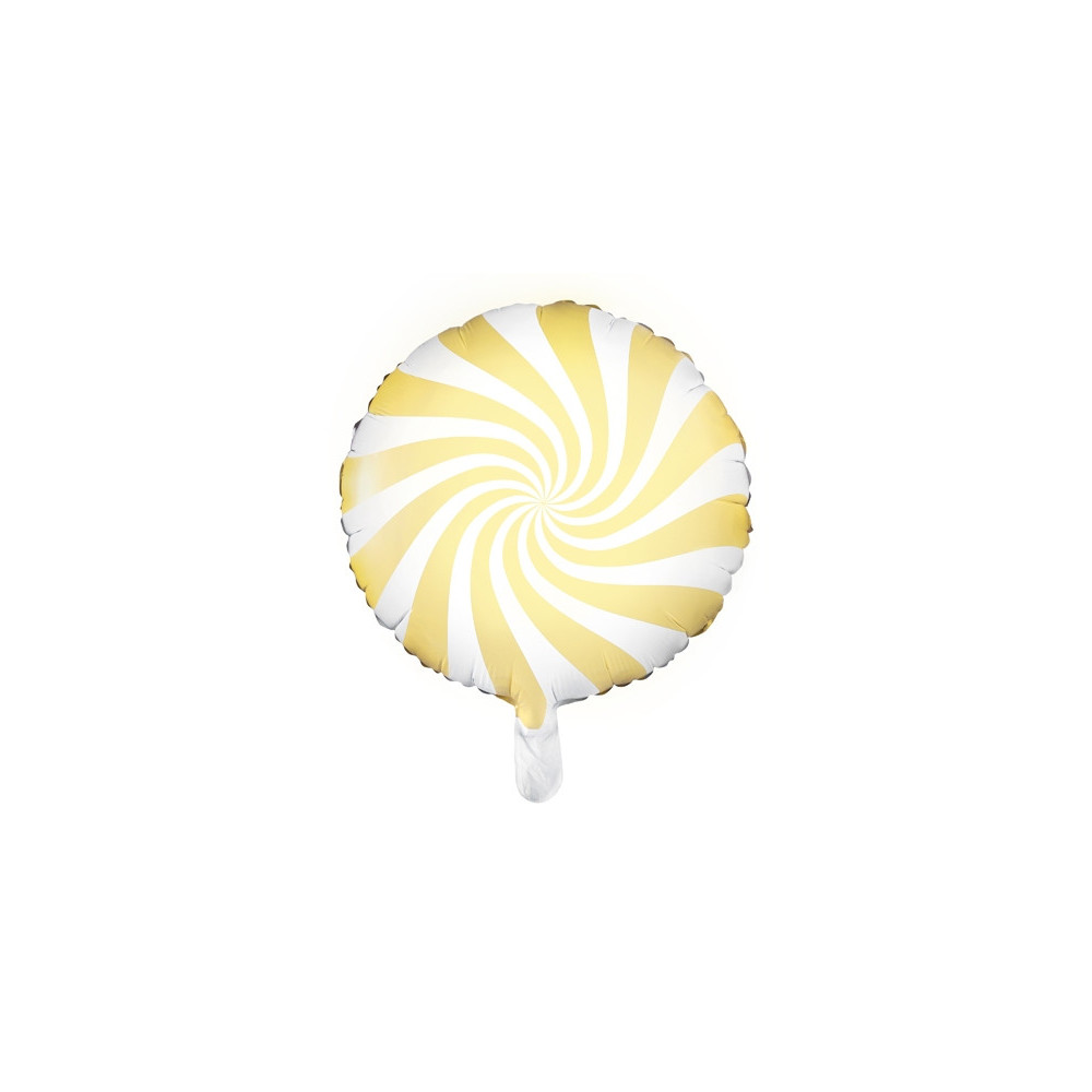 Balon foliowy Cukierek - jasnożółty, 35 cm