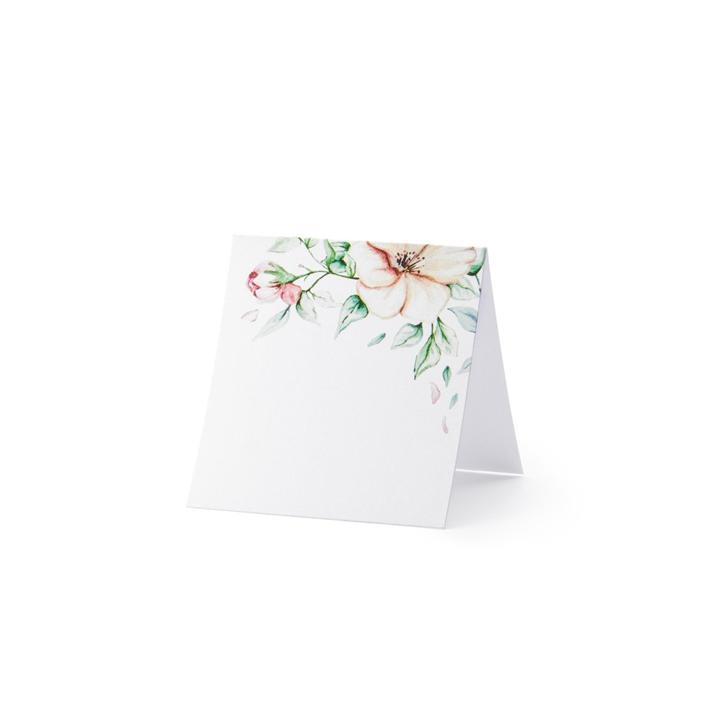 Business cards on the table - Flowers