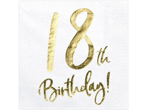 Napkins 18th Birthday, white