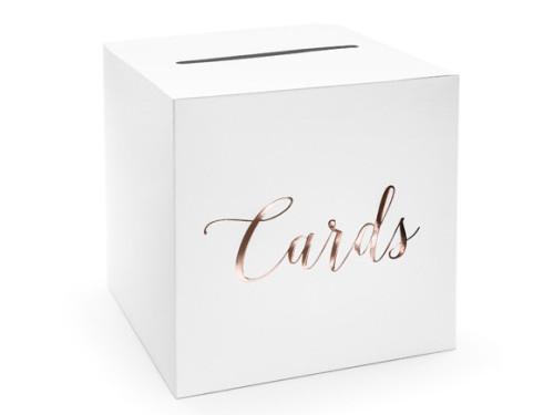 Box for envelopes Cards, pink gold