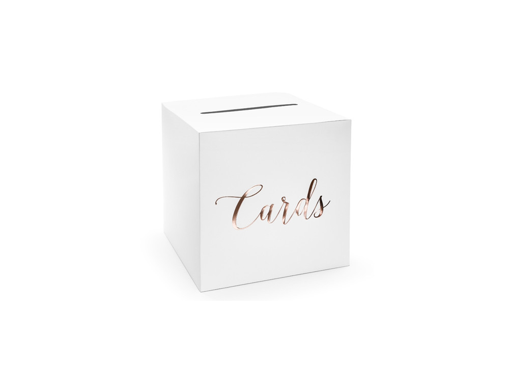 Box for envelopes Cards, pink gold