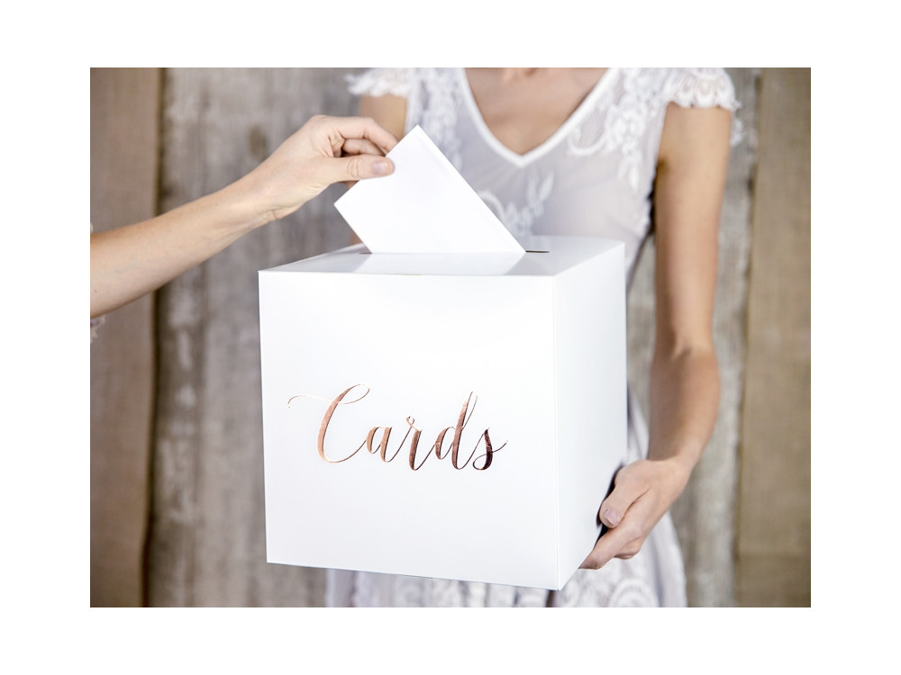 Pudełko na koperty ślubne Cards - różowe złoto