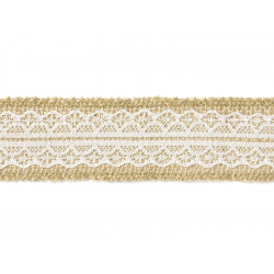 Jute tape with lace, 4 cm x 5 m