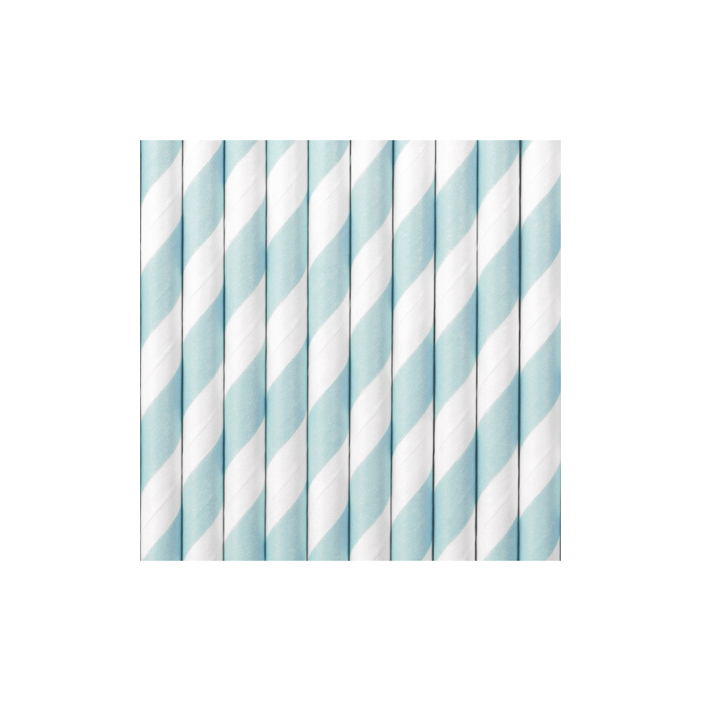 Paper straws, light blue, 19,5 cm