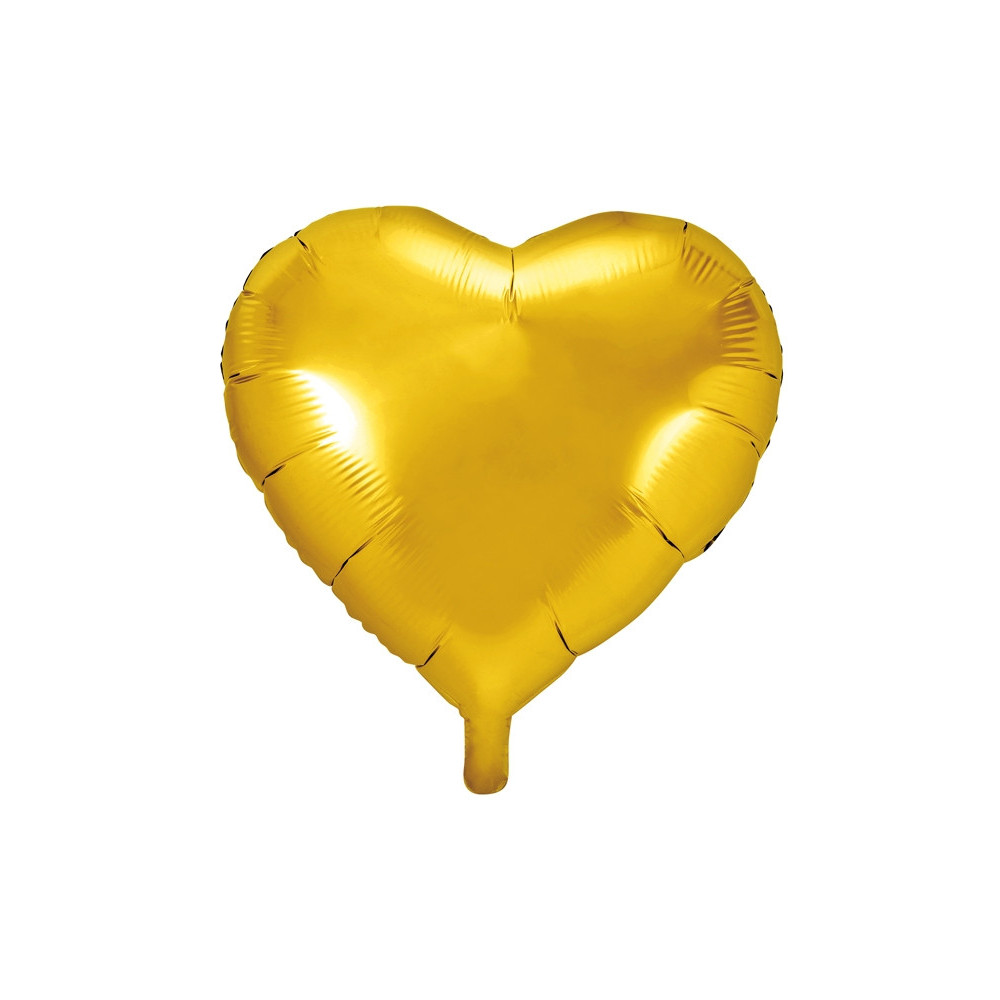 Foil balloon Heart - gold, 61 cm
