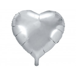 Foil balloon Heart - silver, 61 cm
