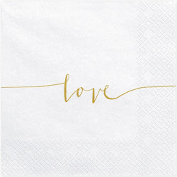 Decorative napkins, Love, golden print
