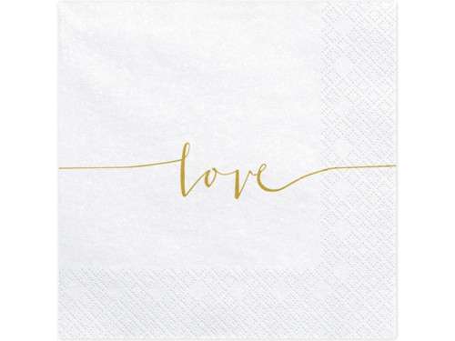 Decorative napkins, Love, golden print