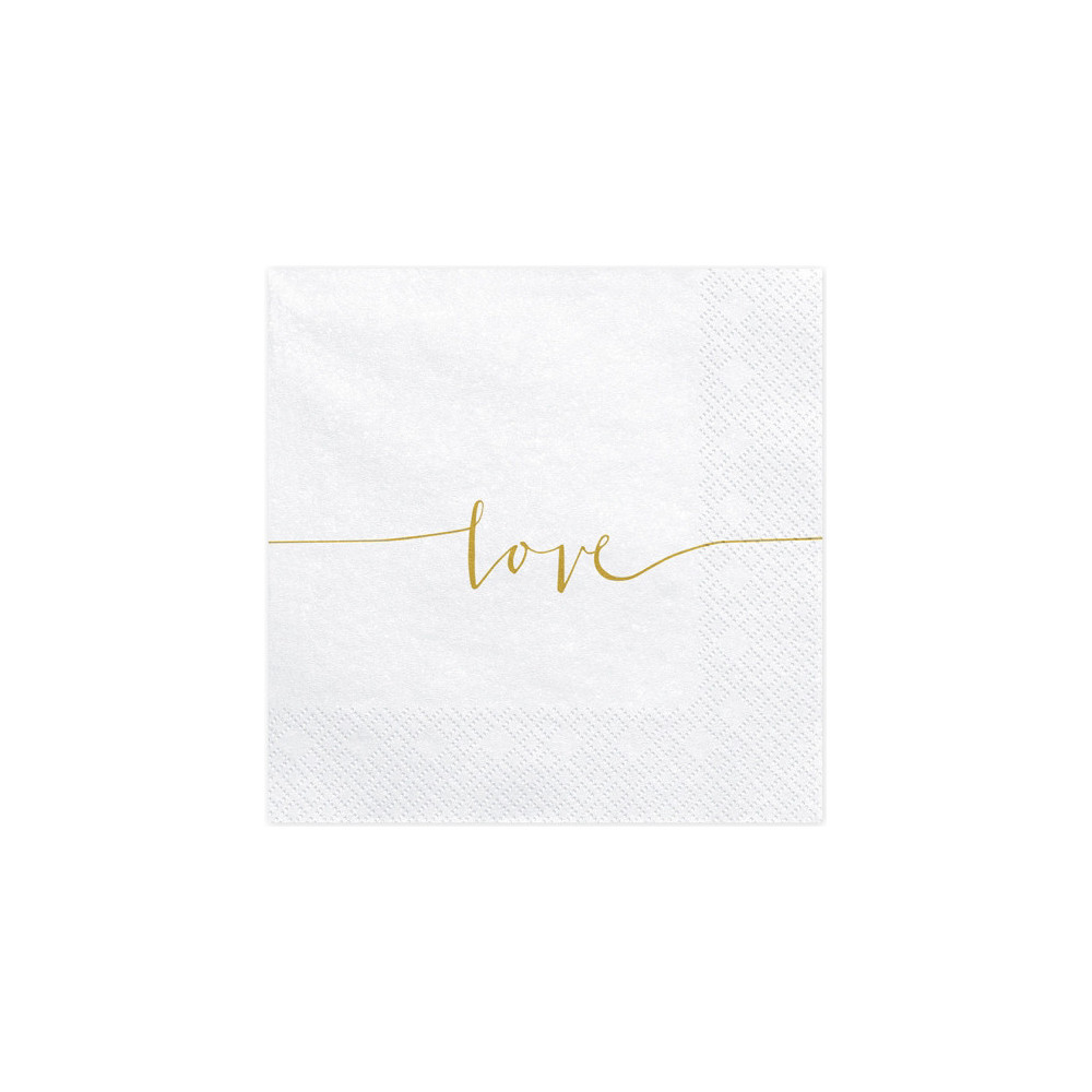 Decorative napkins, Love, golden print