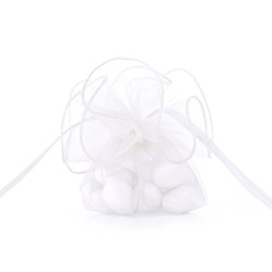 Organza pouches white 26 cm, 20 pcs