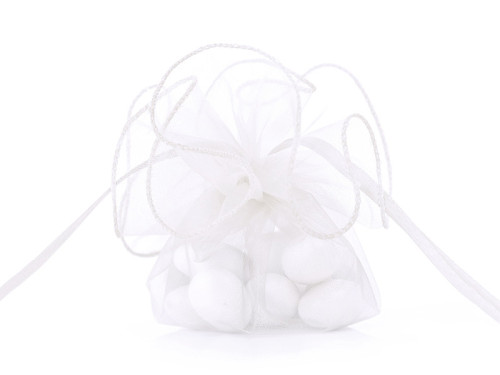 Organza pouches white 26 cm, 20 pcs