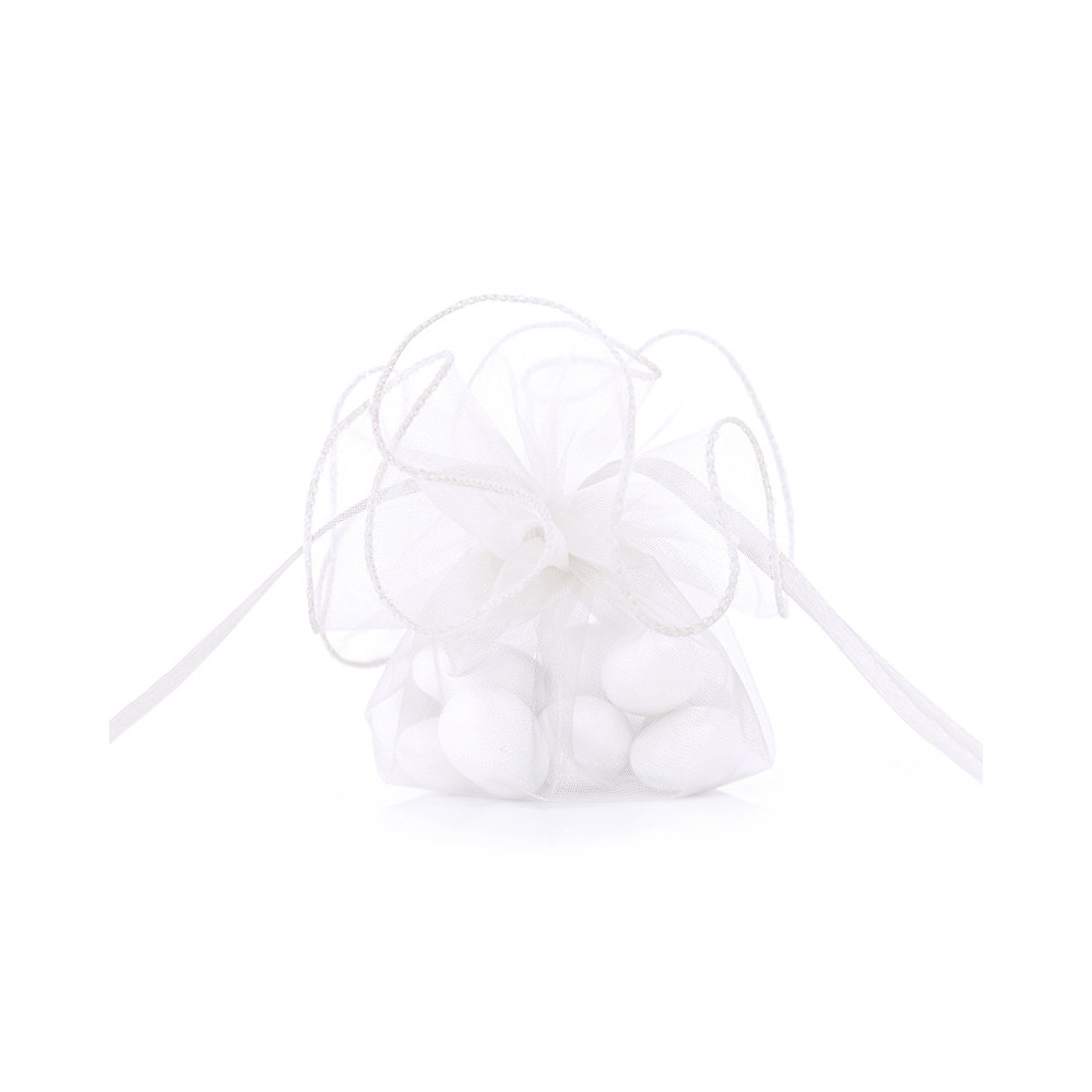 Organza pouches white 26 cm, 20 pcs