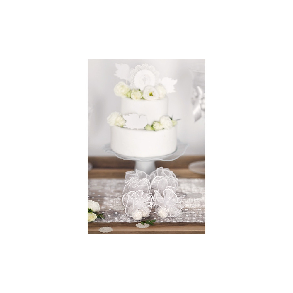 Organza pouches white 26 cm, 20 pcs