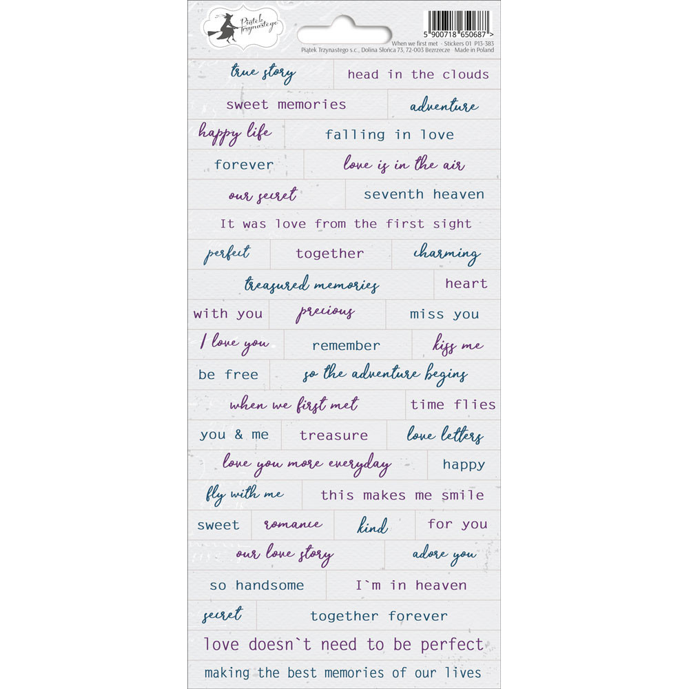 Sticker sheet When we first met 01, 10,5 x 23 cm