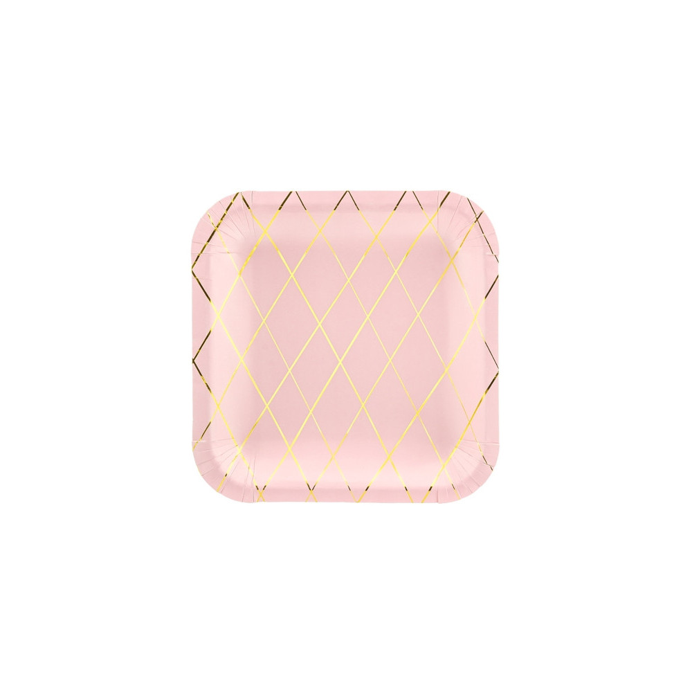 Plates - light pink, 20 x 20 cm, 6 pcs.
