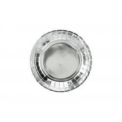 Round plates - silver, metallic, 6 pcs.
