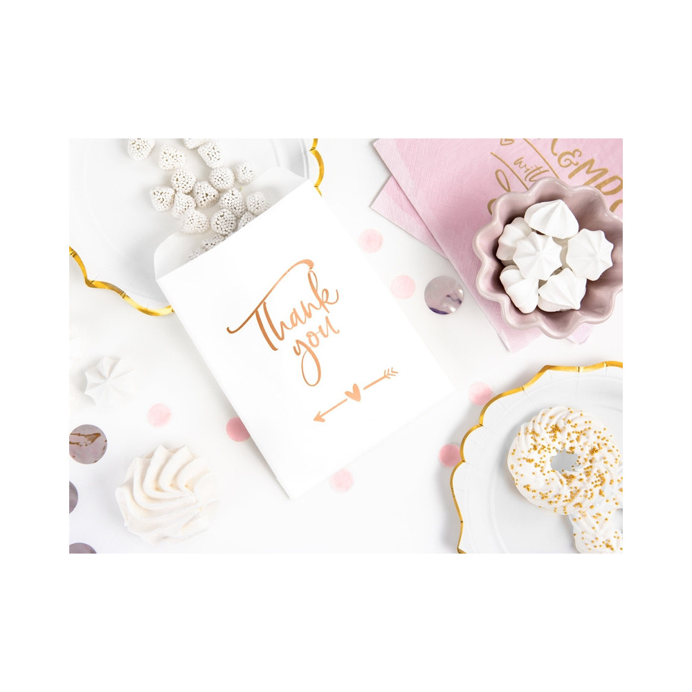 Thank you sweets bags - pink gold