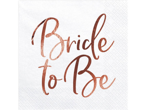 Serwetki papierowe Bride to Be - różowe złoto, 20 szt.