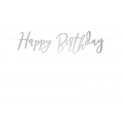Baner Happy Birthday - srebrny