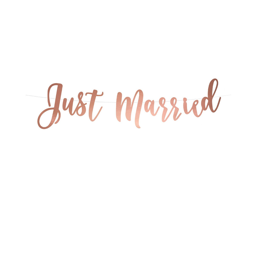 Just Married banner - rose gold, 1 pc.