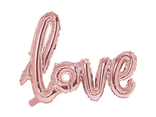 Foil balloon Love - rose gold, 73 x 59 cm