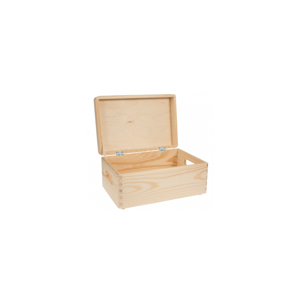 Box with lid small wooden (hinges)