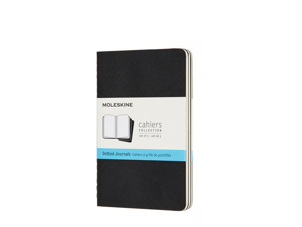 Cahier - Journal - Dotted Black - Pocket, 3 pcs 70g/m2