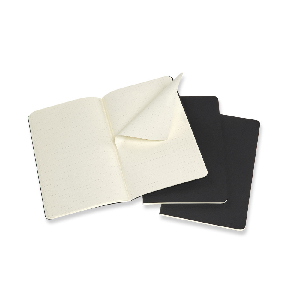 Notebook Moleskine Dotted Cahier Journals - Black - Large, 3 pcs 70g/m2
