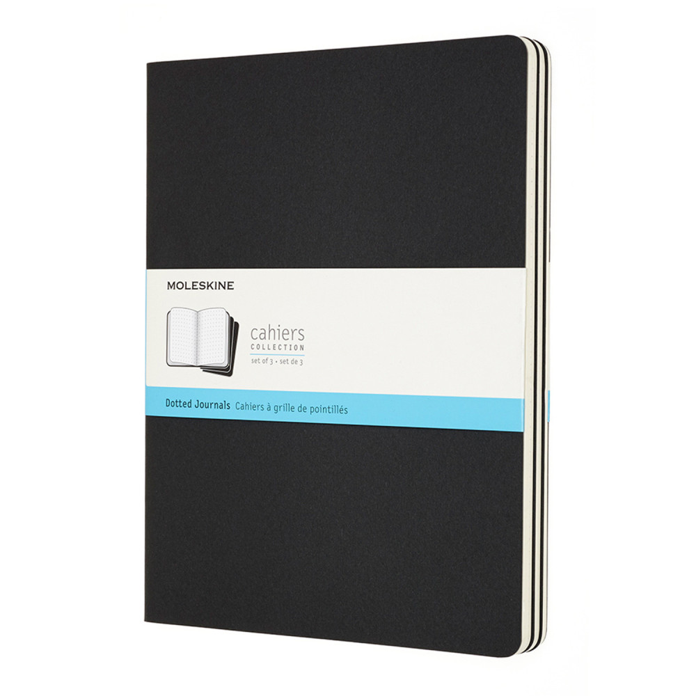 Notebook Moleskine Dotted Cahier Journals - Black - XL, 3 pcs 70g/m2