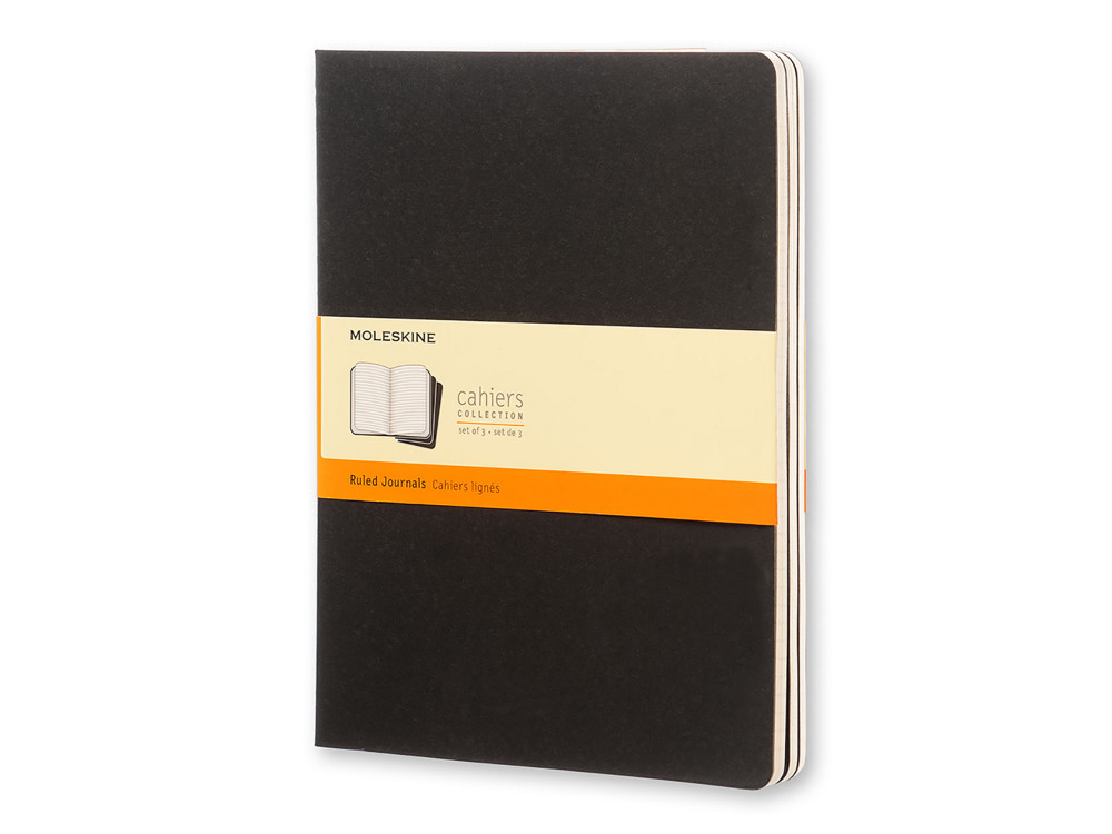 Zestaw notatników w linie XL - Moleskine - czarne, 3 szt.