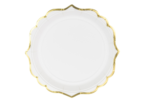 Plates - white and gold, 6 pcs.
