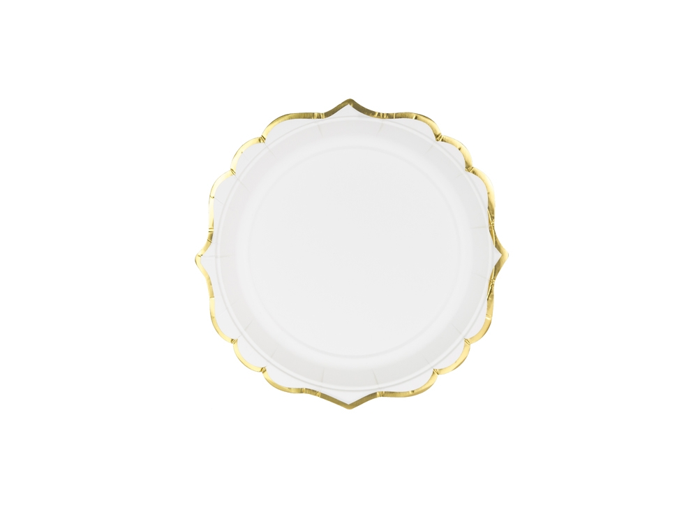 Plates - white and gold, 6 pcs.