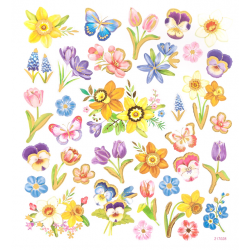 Stickers - Flowers, 35 pcs
