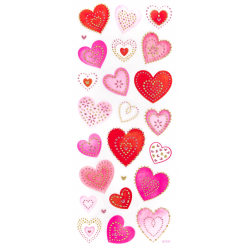 Glitter stickers - DpCraft - Hearts, 25 pcs.