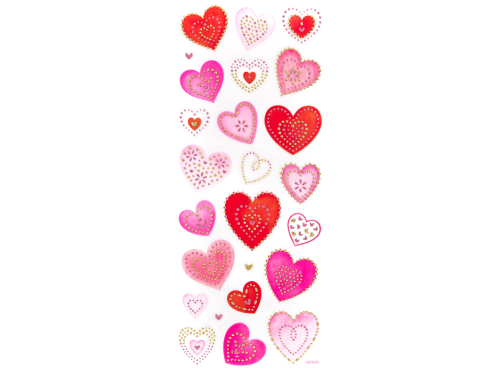 Glitter stickers - DpCraft - Hearts, 25 pcs.